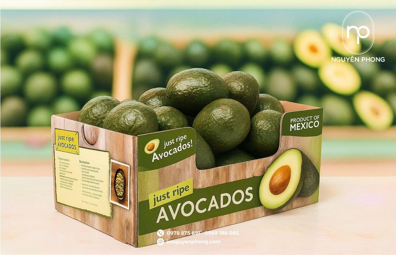 Thùng carton đựng bơ giúp nhận diện thương hiệu